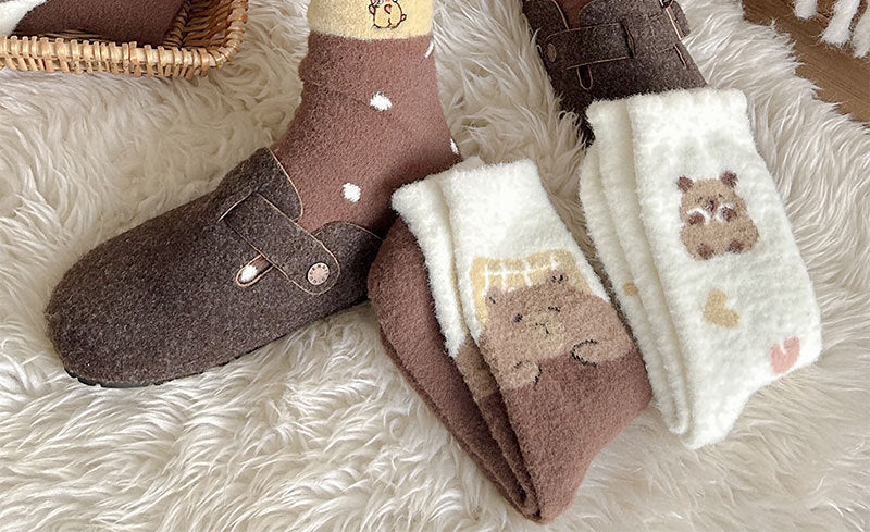 Cute Cozy Fuzzy Crew Socks | Warm Winter Socks for Women