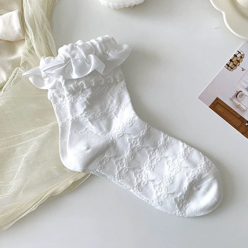 Ruffled Lace Crew Socks for Women | Sweet Lolita JK Fashion Socks