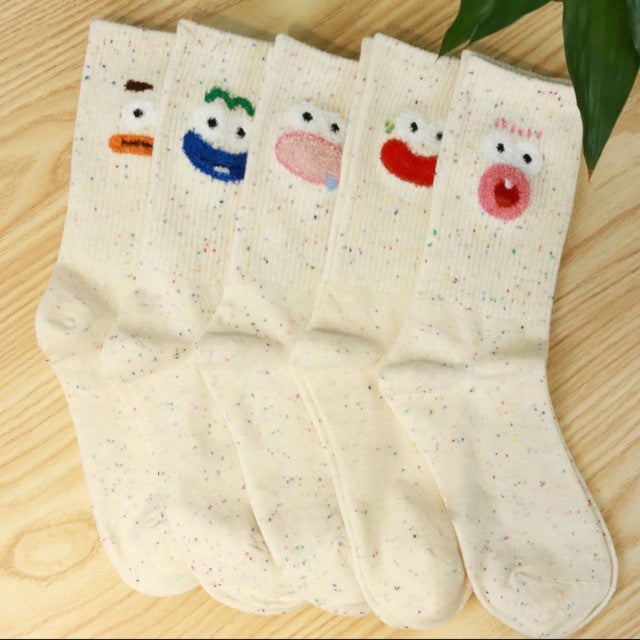 Quirky Novelty Crew Socks | Speckled Cartoon Socks for Women