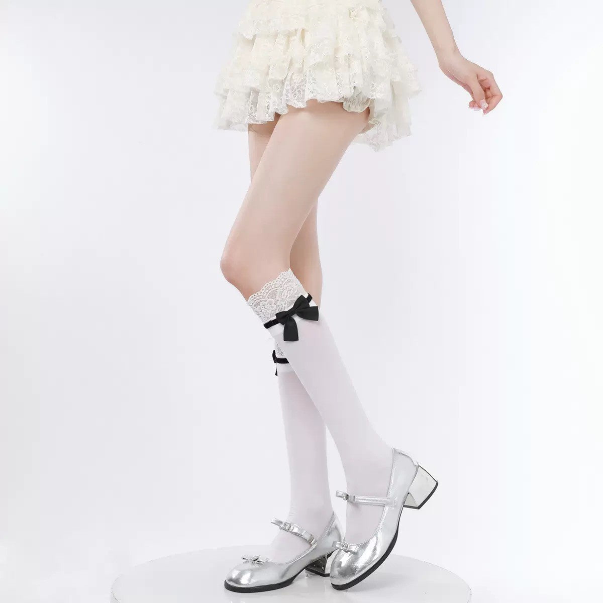 Lace Bow Balletcore Socks for Women | Lightweight Sheer Summer Socks