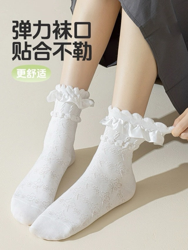 Ruffled Lace Crew Socks for Women | Sweet Lolita JK Fashion Socks