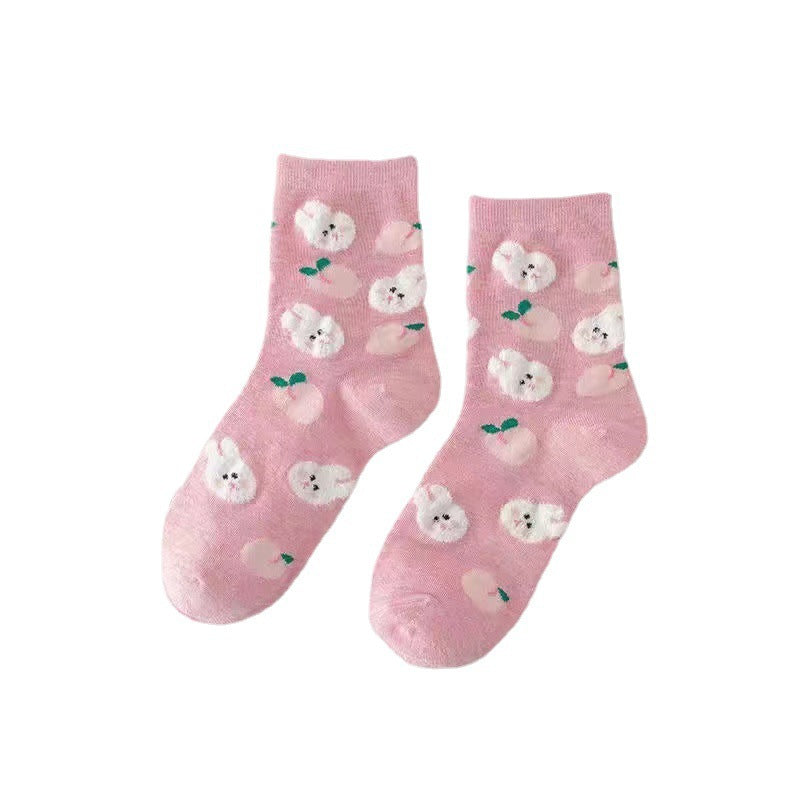 Cute Cartoon Cotton Crew Socks | Soft Novelty Socks for Women