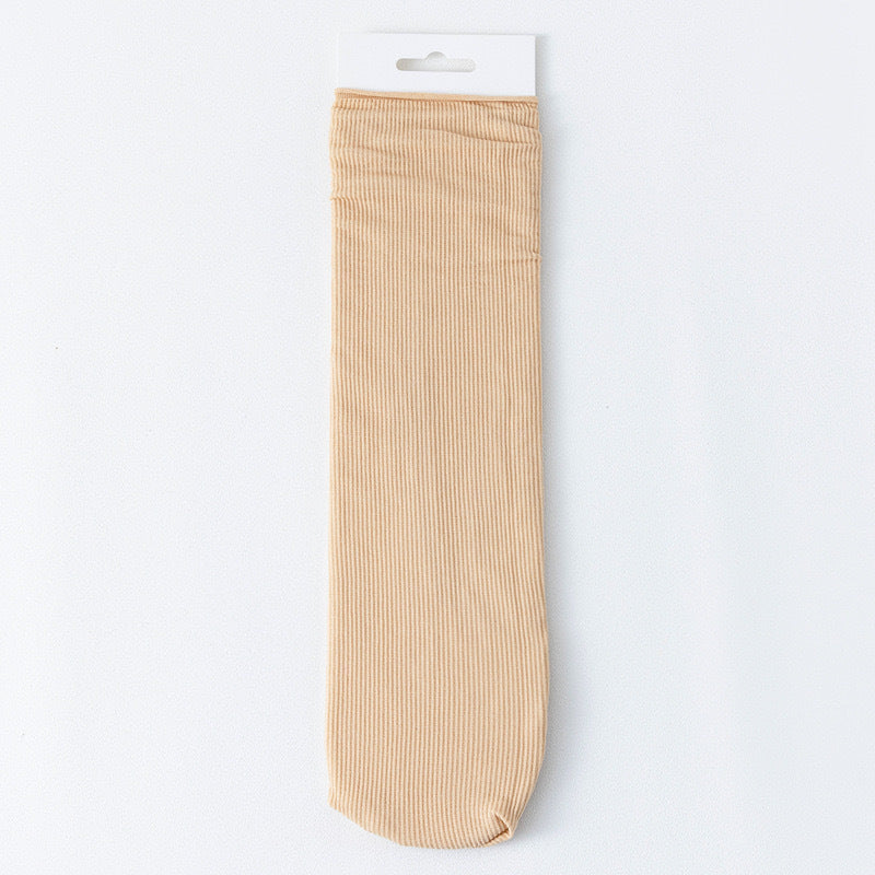 Thin Ice Silk Slouch Crew Socks for Women | Breathable Summer Solid Socks