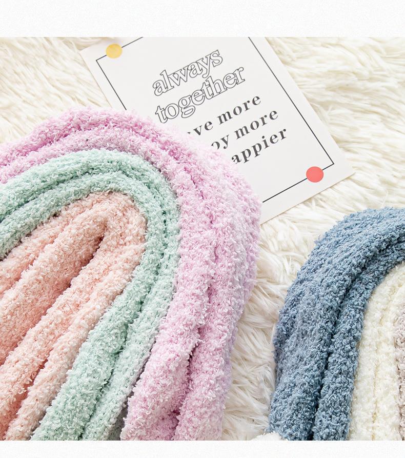 Cozy Fuzzy Coral Fleece Socks | Warm Winter Lounge Socks for Women