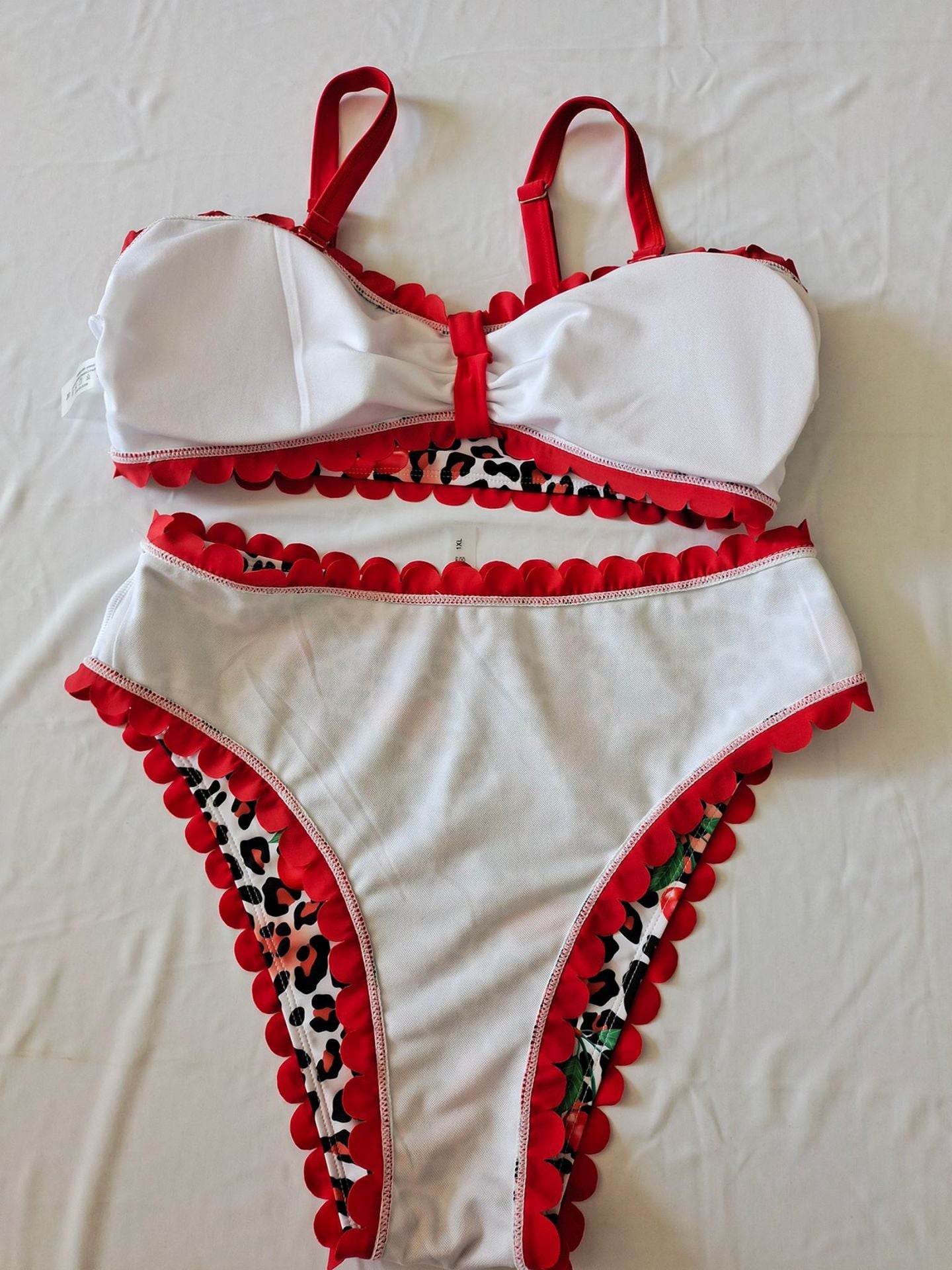 Plus Size Leopard Cherry Halter Bikini Set | Women's Beach Swimwear