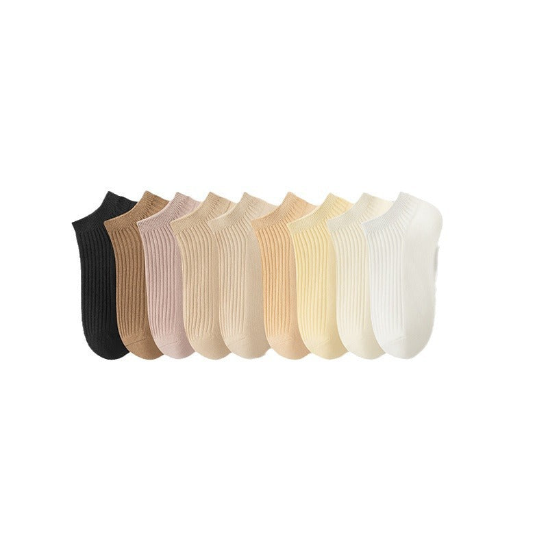 Solid Cotton Ankle Socks for Women | Breathable Everyday Short Socks