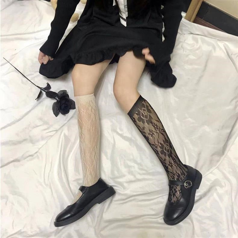 Lace Knee High Socks for Women | Sheer Breathable Summer Socks