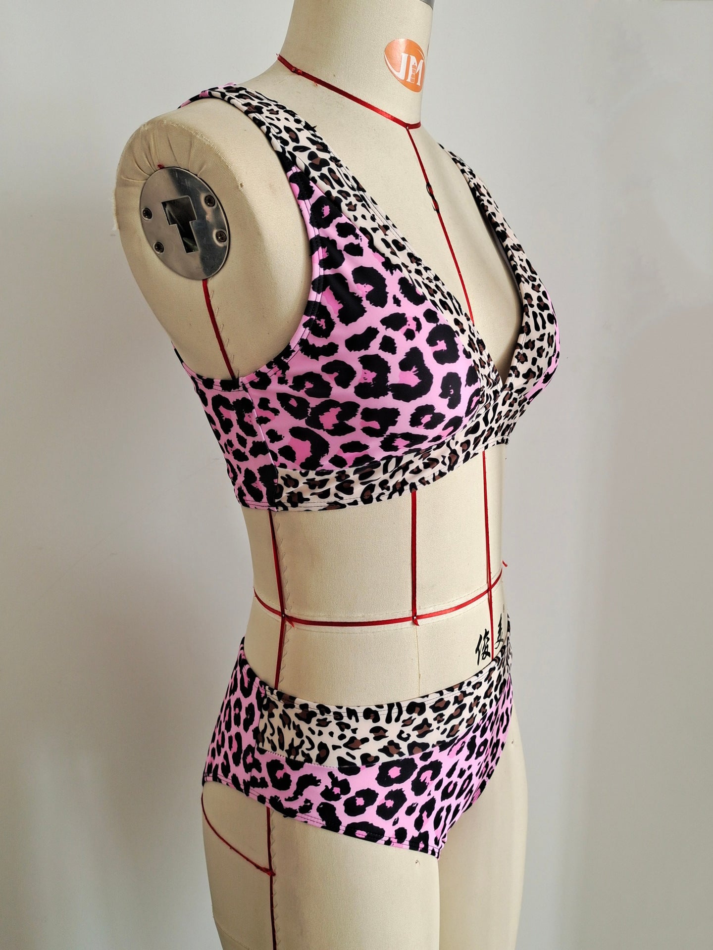 Color Block Leopard Bikini Set | Sexy High Waisted Women's Swimwear