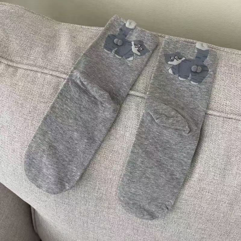 Funny 3D Cat Novelty Crew Socks for Women | Soft Cotton Cute Socks