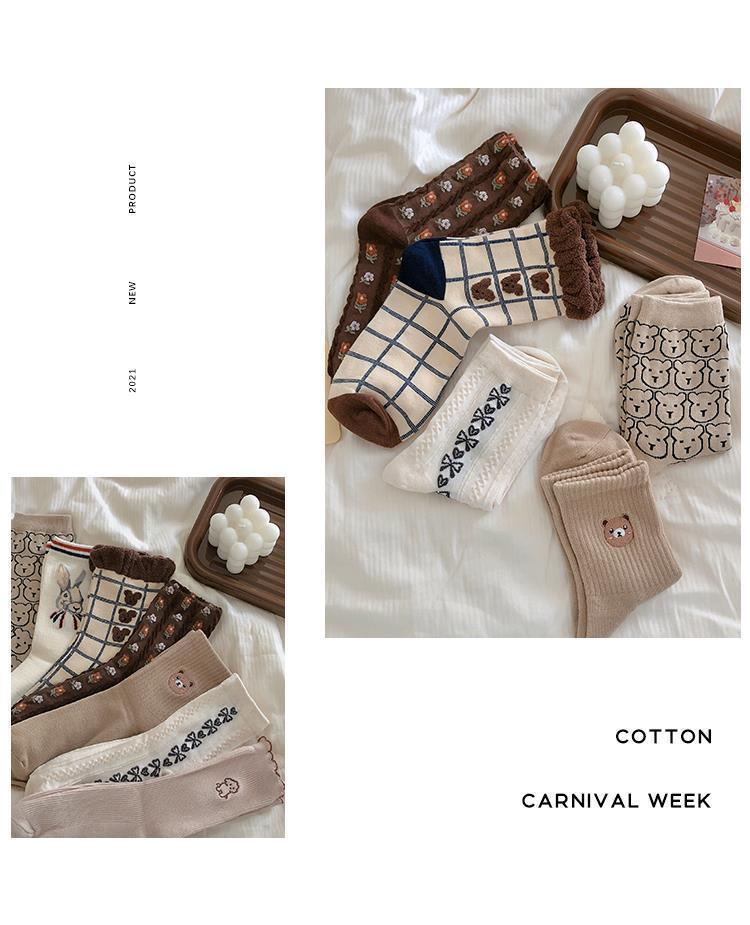 Cute Patterned Crew Socks for Women | Cozy Casual Cotton Socks