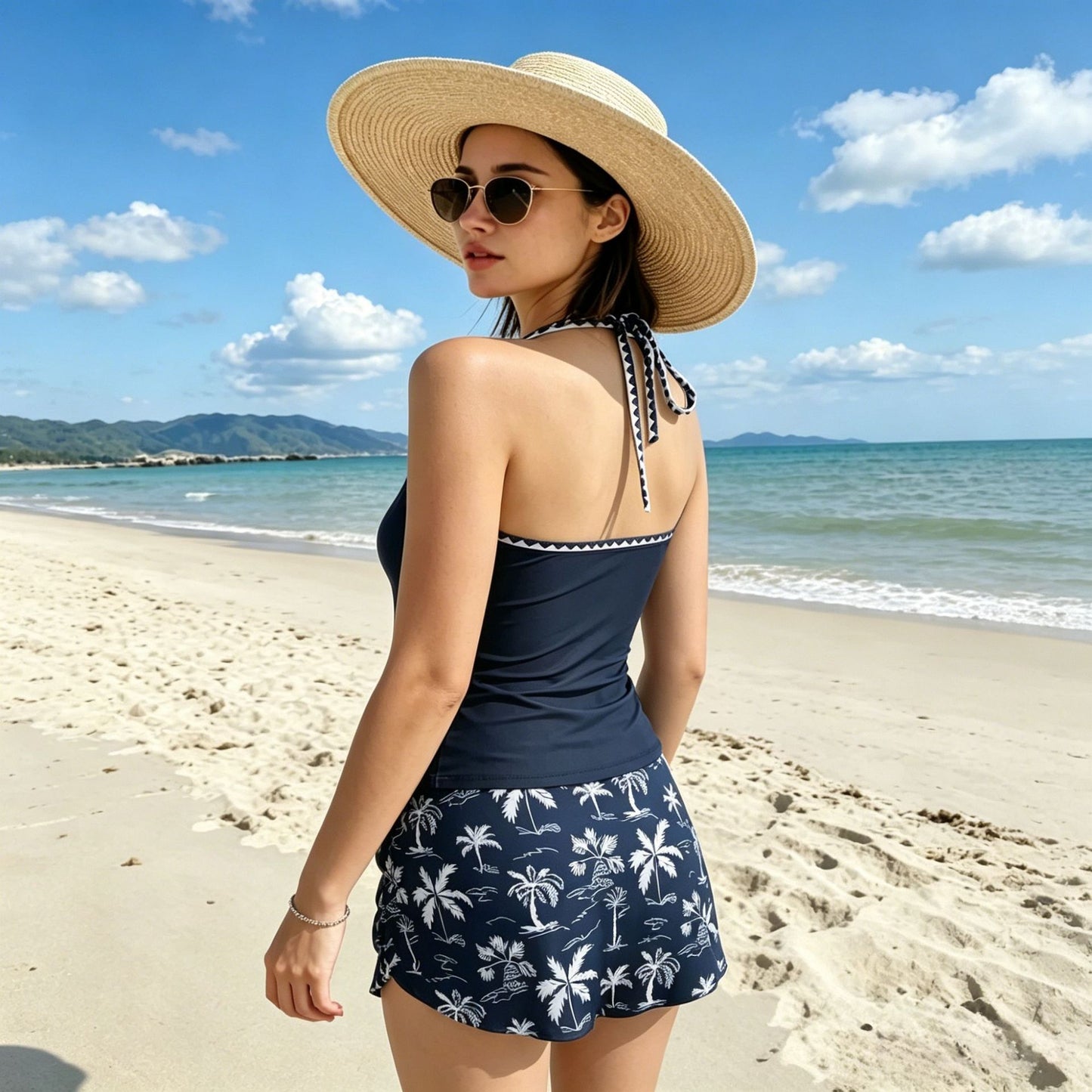 Halter V-Neck One-Piece Bikini | Sexy Women's Beach Swimwear