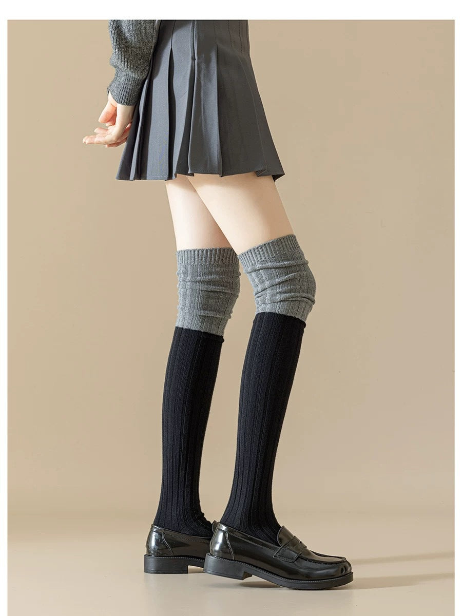 Color Block Striped Over-the-Knee Thigh High Socks For Women
