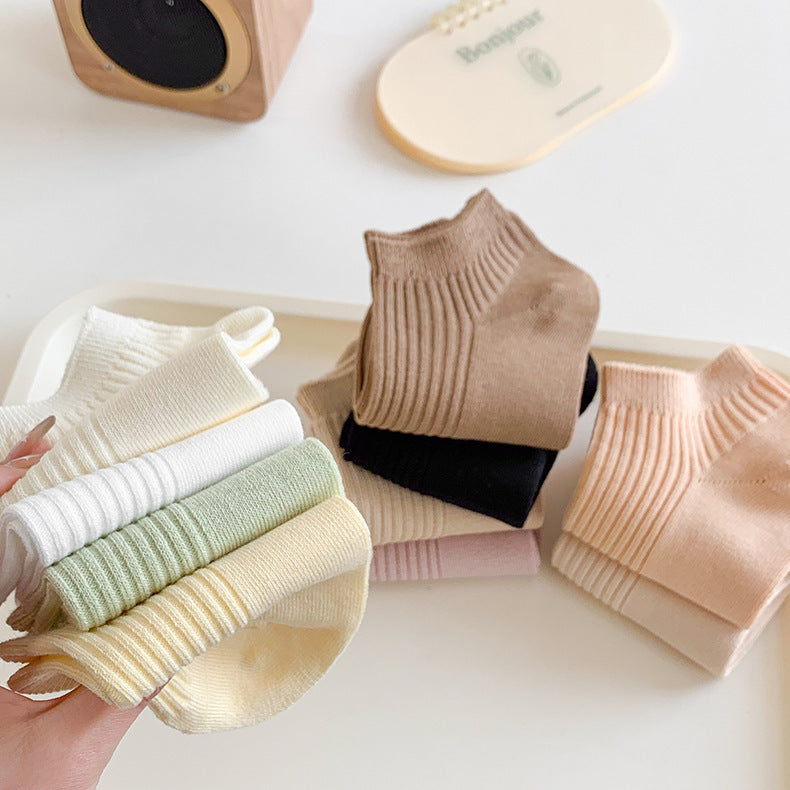 Solid Cotton Ankle Socks for Women | Breathable Everyday Short Socks
