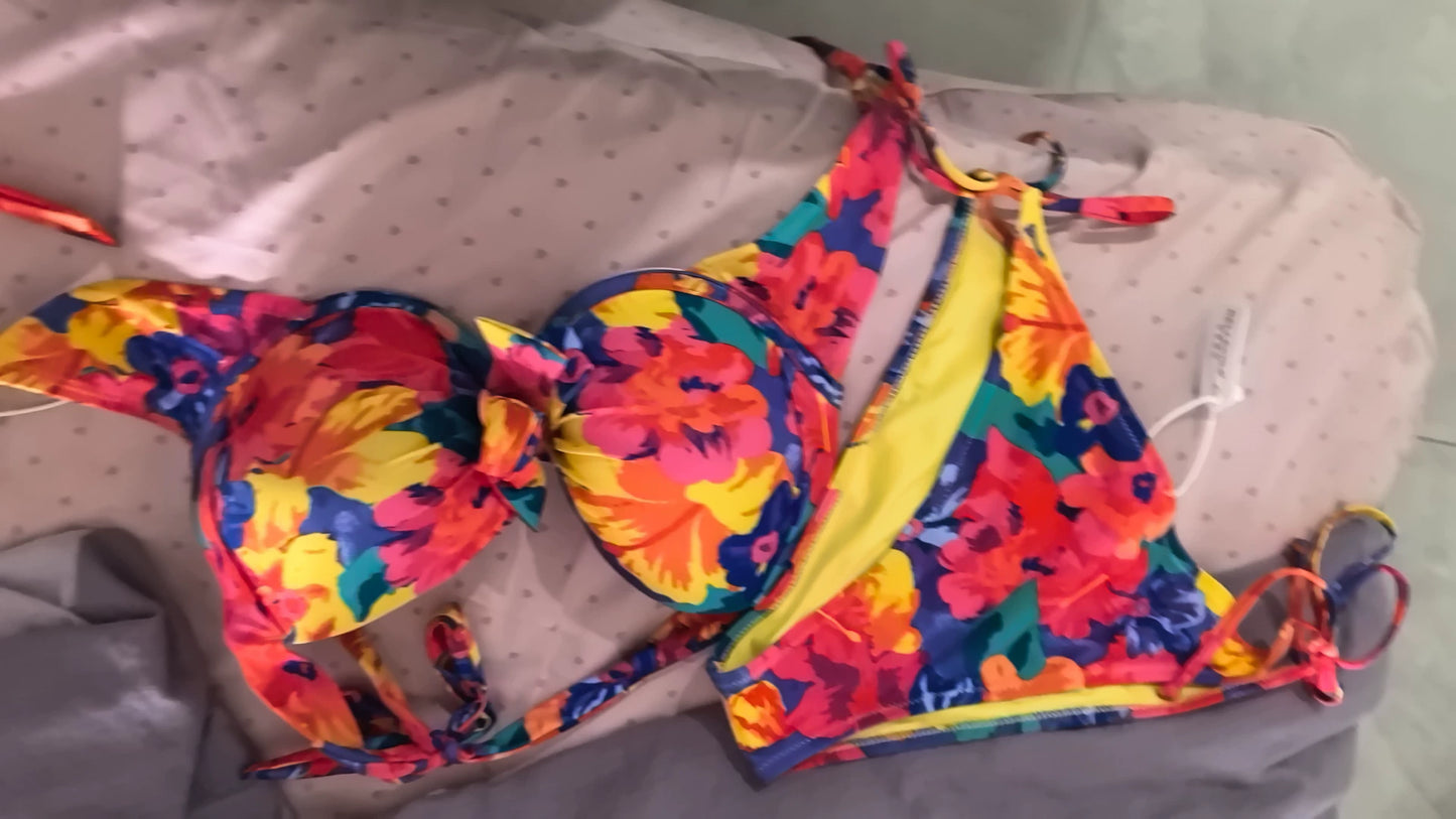 One-Shoulder Cutout Two-Piece Bikini | Sexy Women's Beach Swimwear