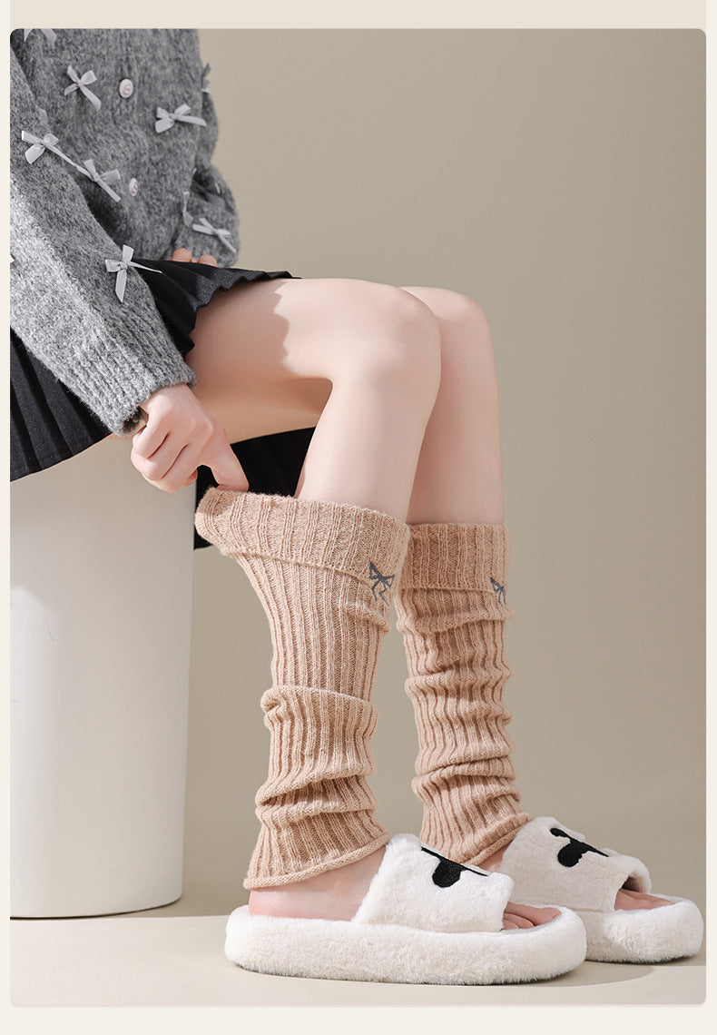 Cozy Bow Slouch Calf Socks | Warm Winter Leg Warmers for Women