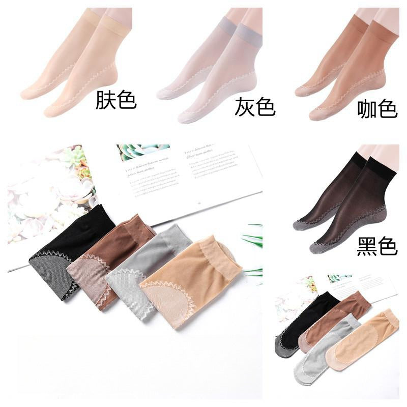 Cotton Sole Sheer Dress Socks | Non-Slip Snag Resistant Women's Socks