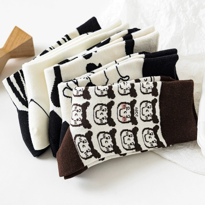 Cute Cartoon Novelty Crew Socks | Fun Patterned Cotton Socks for Women