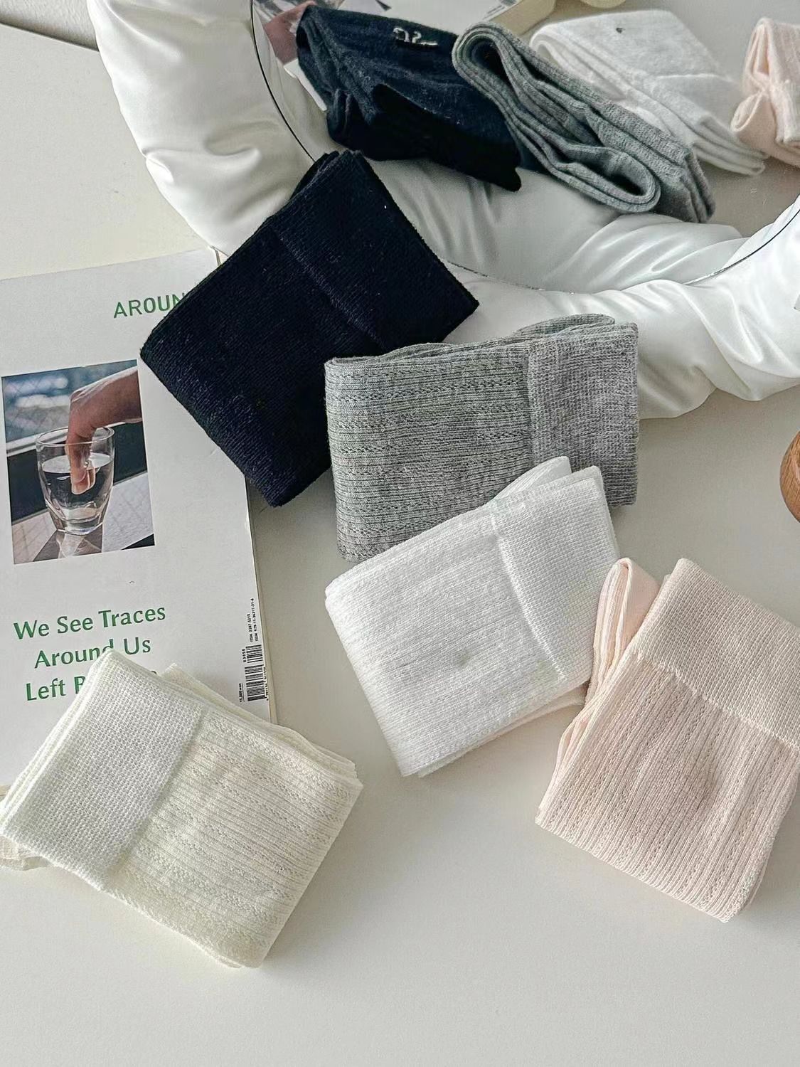 Breathable Mesh Crew Socks | Ballet Slouch Socks for Women