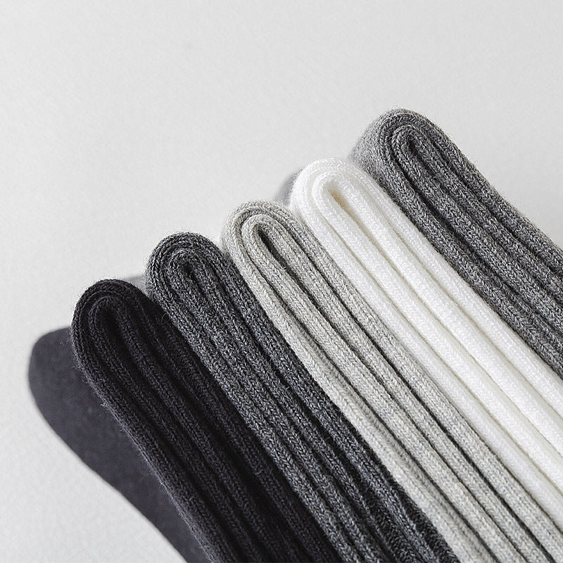 Solid Cotton Crew Socks for Men | Breathable Work & Athletic Socks