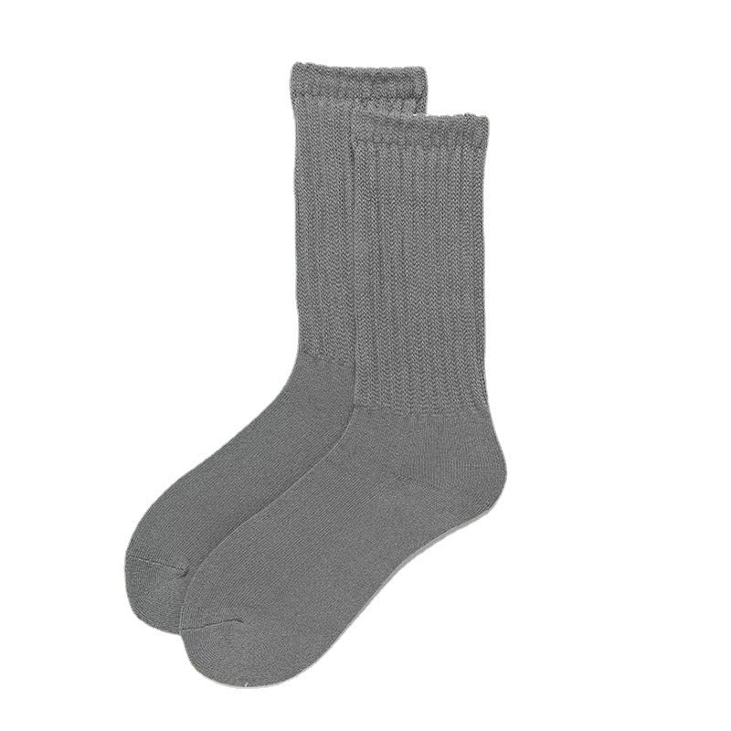 Solid Chunky Slouch Crew Socks | Cozy Casual Socks for Women
