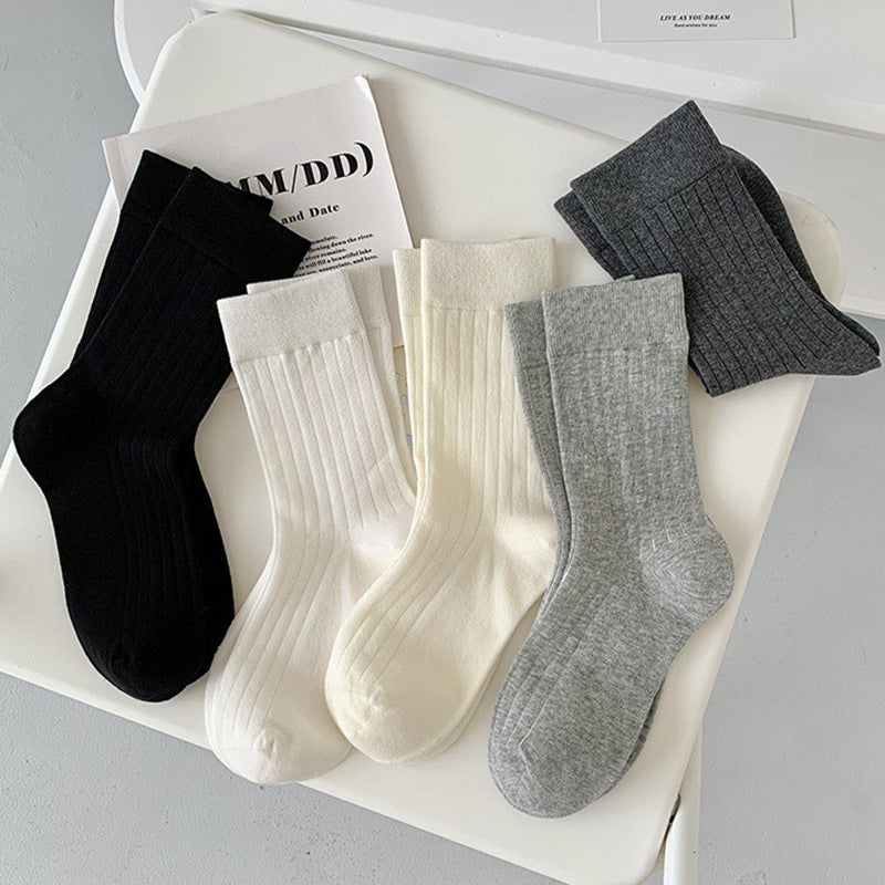 Ribbed Cotton Crew Socks for Women | Breathable Everyday Socks