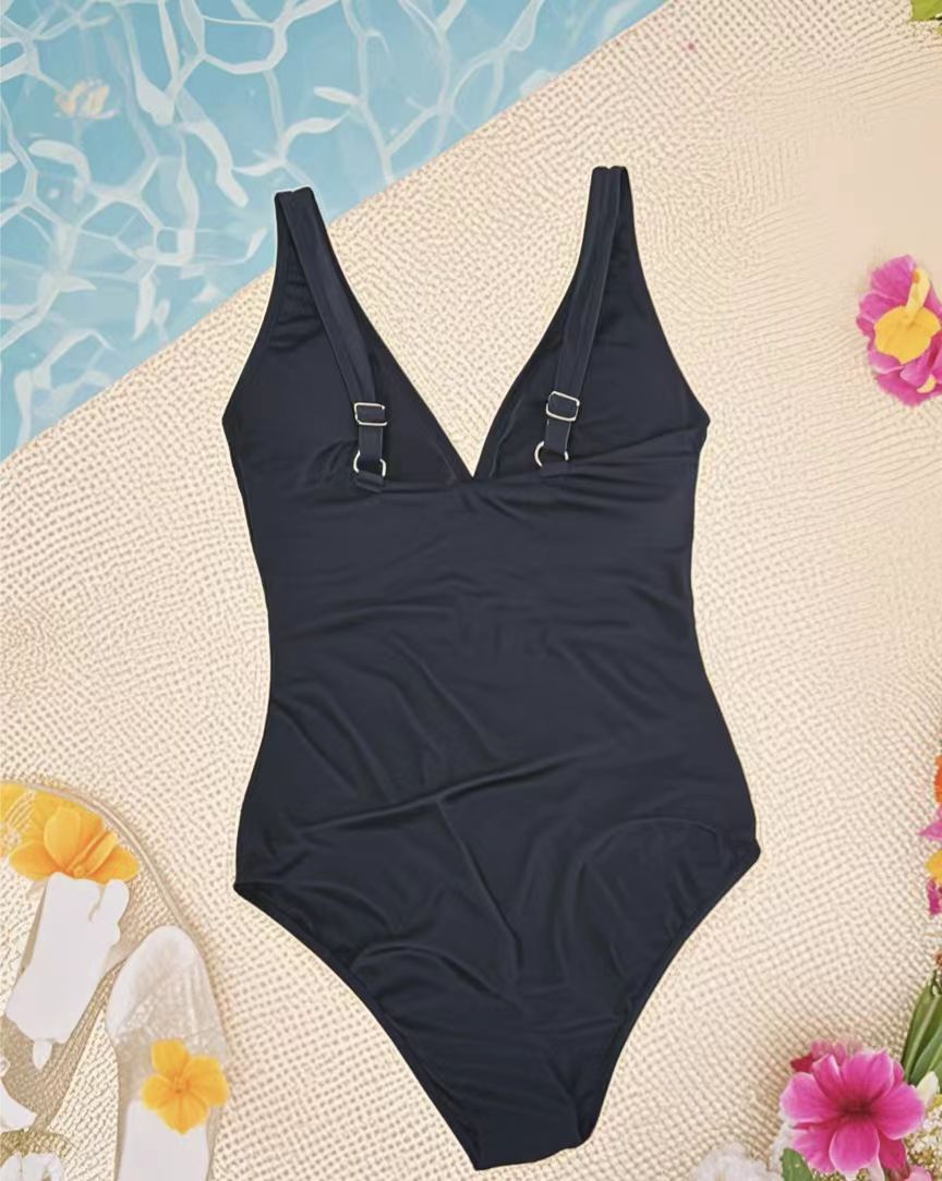 Sheer Mesh Sexy Black One-Piece Swimsuit | Women's Beach Swimwear