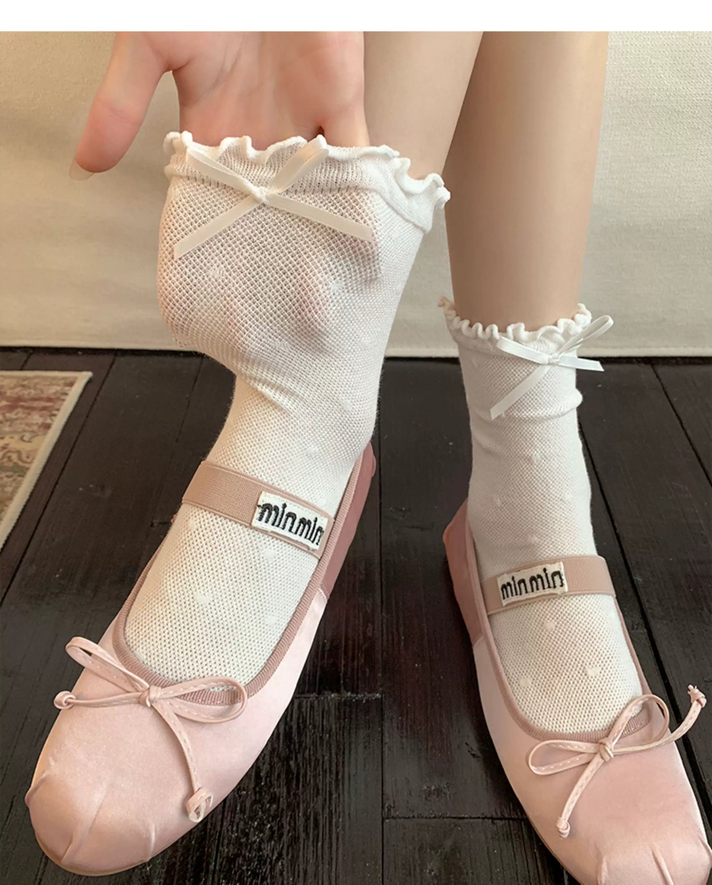 Ruffled Balletcore Crew Socks for Women | Breathable Summer Socks