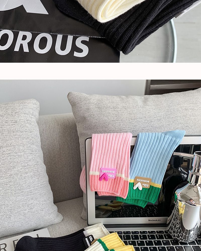 Trendy Colorblock Crew Socks for Women | Dopamine Style