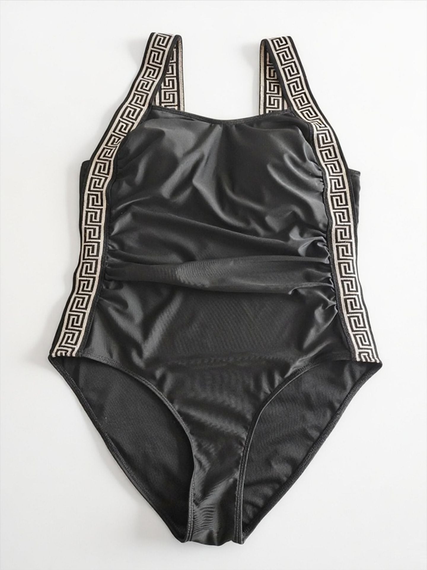 Black Plus Size Trimmed One-Piece Swimsuit | Curvy Swimwear
