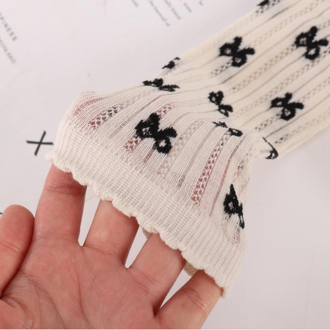 Women's Ballet Mesh Crew Socks | Breathable Patterned Summer Socks