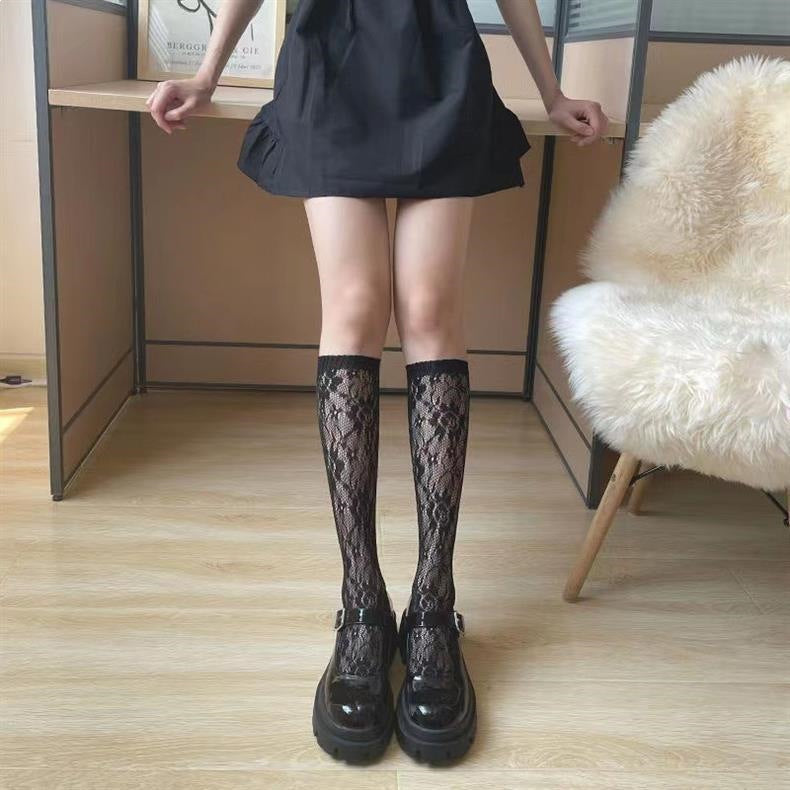 Lace Knee High Socks for Women | Sheer Breathable Summer Socks