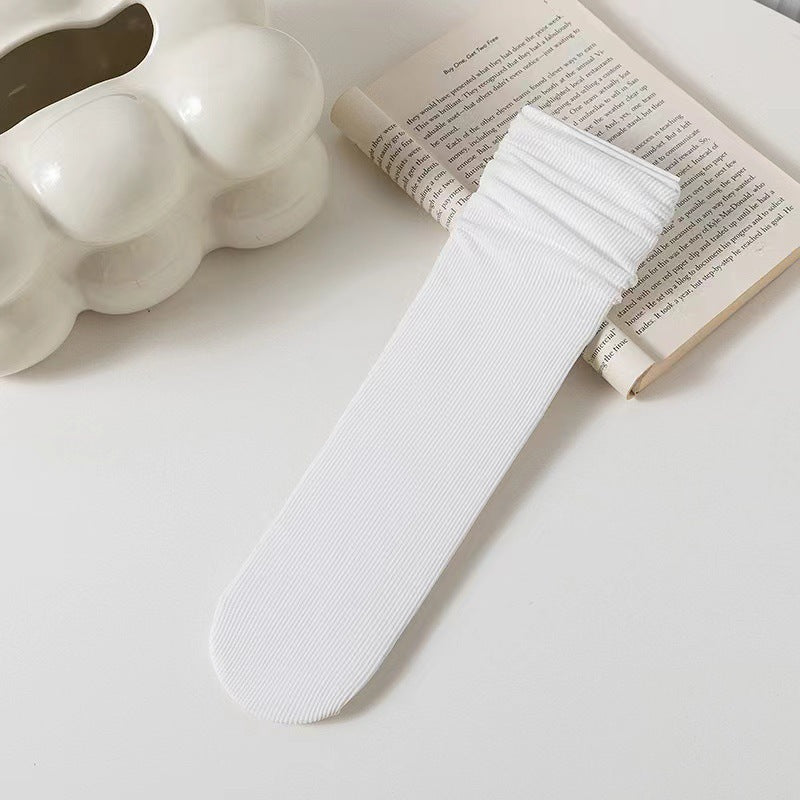 Thin Ice Silk Slouch Crew Socks for Women | Breathable Summer Solid Socks