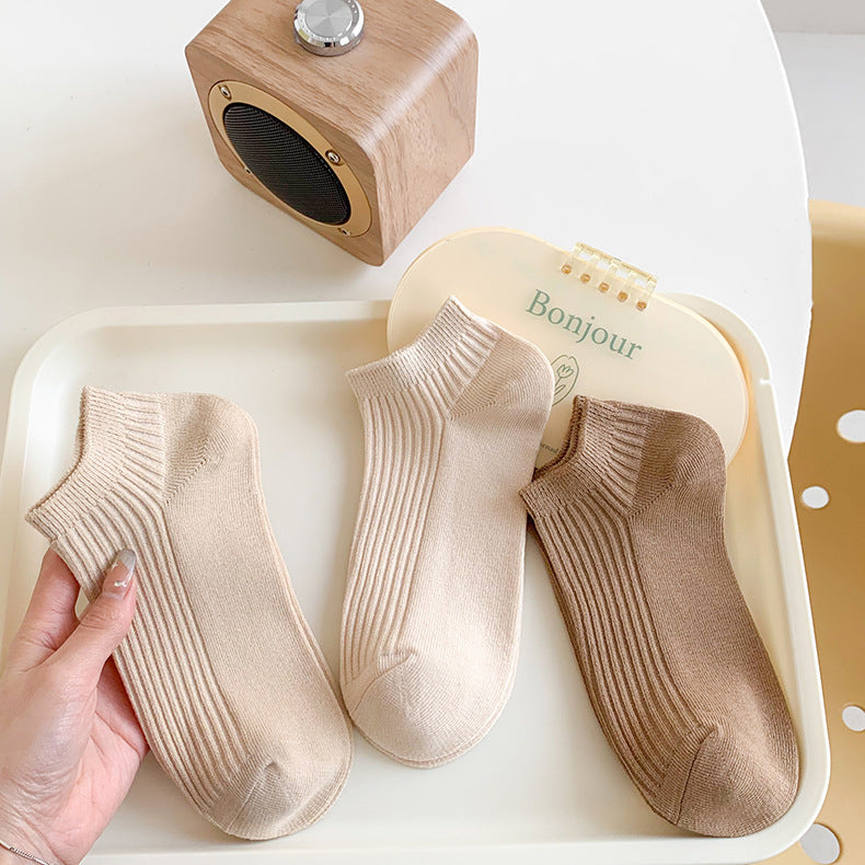 Solid Cotton Ankle Socks for Women | Breathable Everyday Short Socks