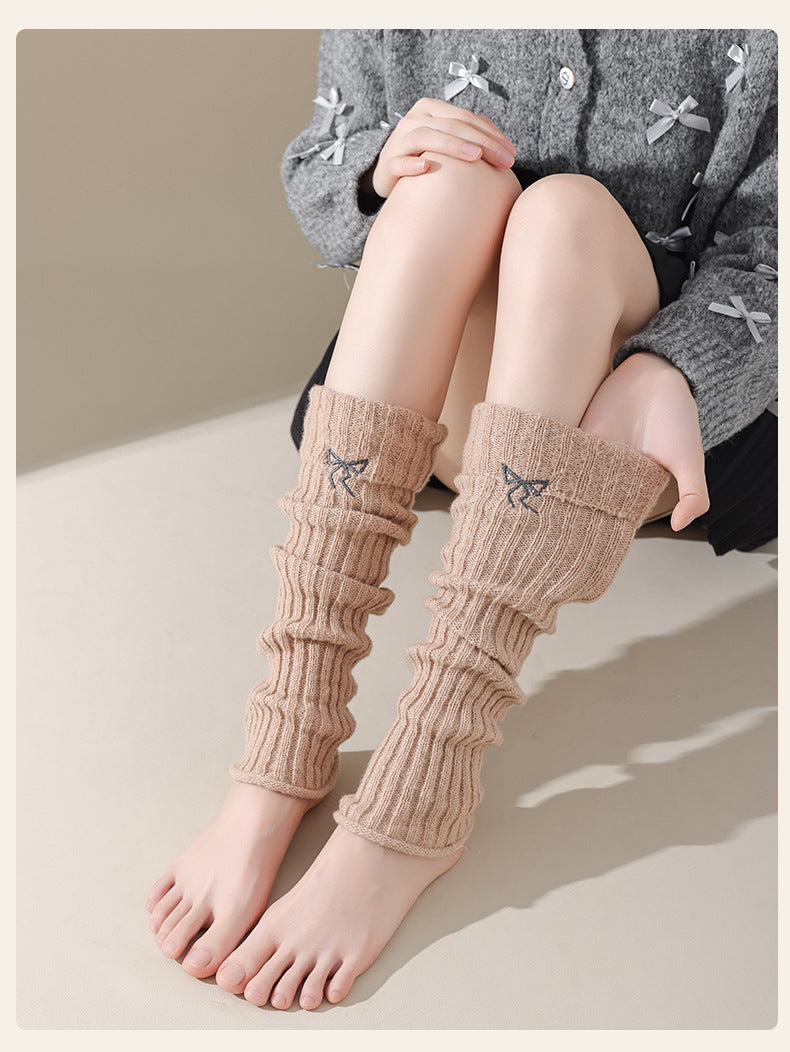Cozy Bow Slouch Calf Socks | Warm Winter Leg Warmers for Women