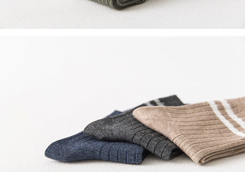 Men's Striped Cotton Crew Socks | Breathable All-Season Everyday