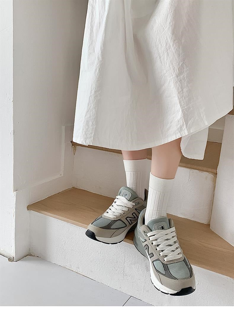 Ribbed Cotton Crew Socks for Women | Breathable Everyday Socks