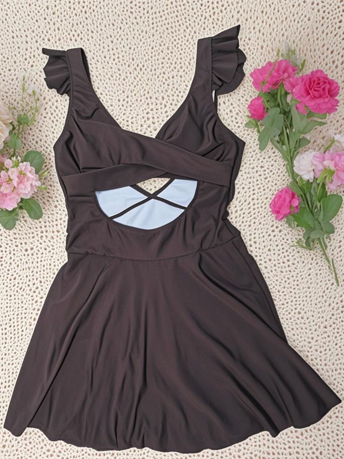 Ruffled Cutout Skirted One-Piece | Modest Women's Swimwear