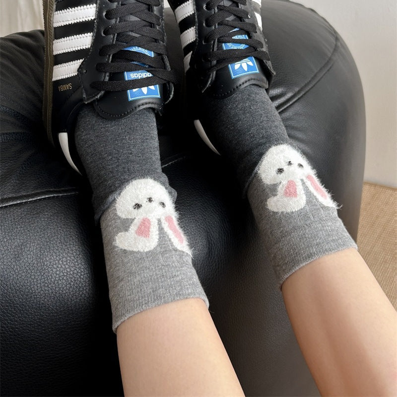 Cozy Cotton Cartoon Crew Socks for Women | Warm Winter Everyday Socks