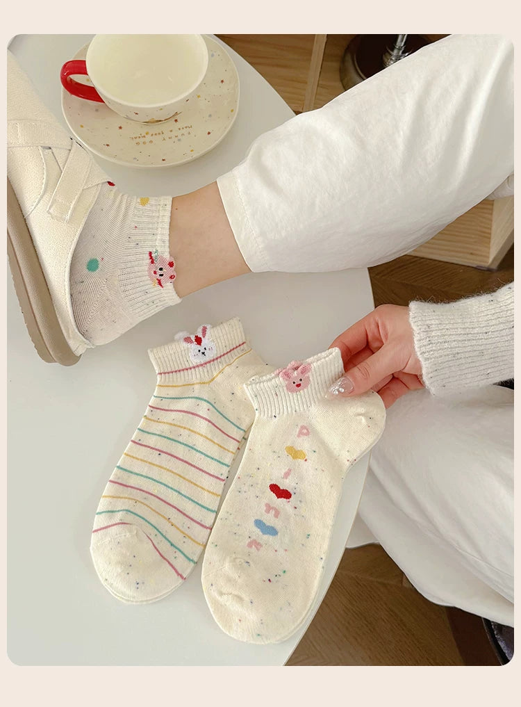 Cute Cartoon Cotton Ankle Socks for Women | Breathable Summer Socks