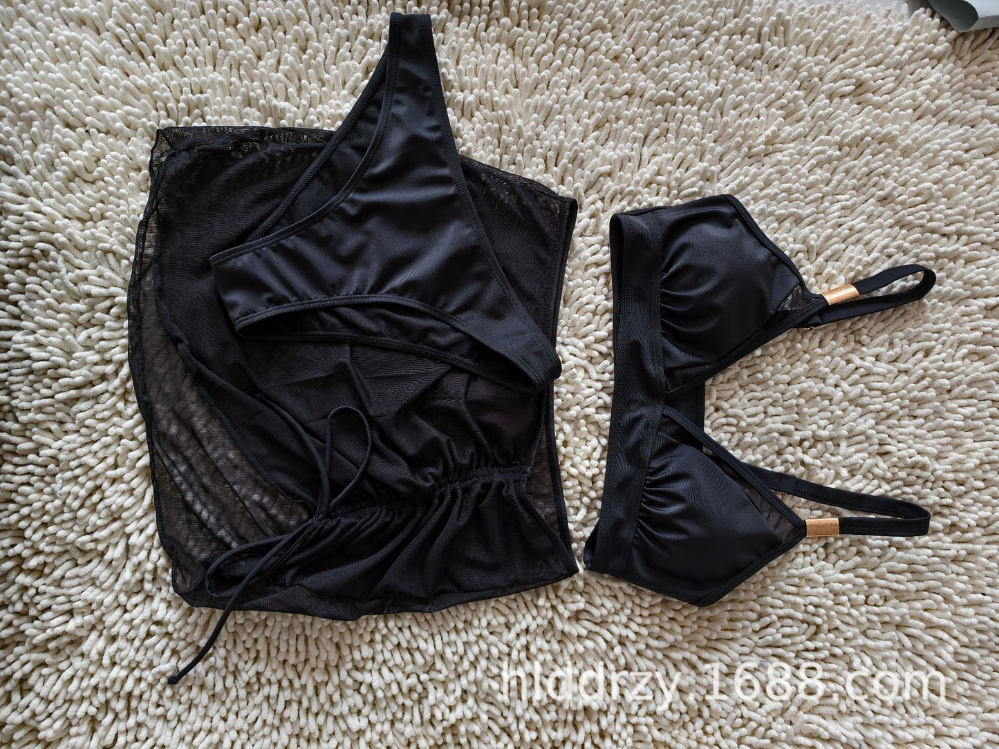 Sheer Mesh Drawstring Two-Piece Bikini | Sexy Resort Swimwear