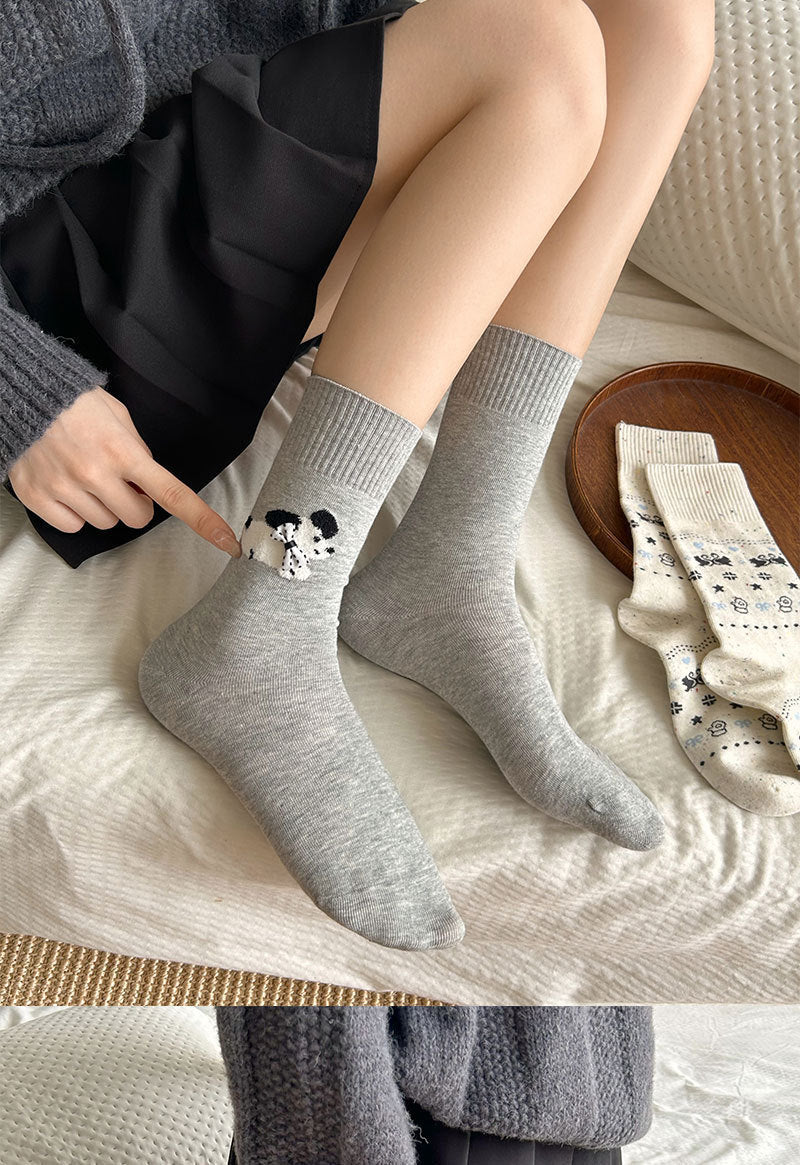 Cozy Cotton Crew Socks for Women | Cute Patterned Winter Socks