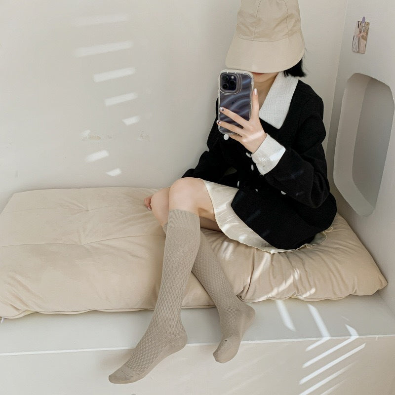 Solid Cozy Calf Socks for Women | Warm Knee High Winter Socks
