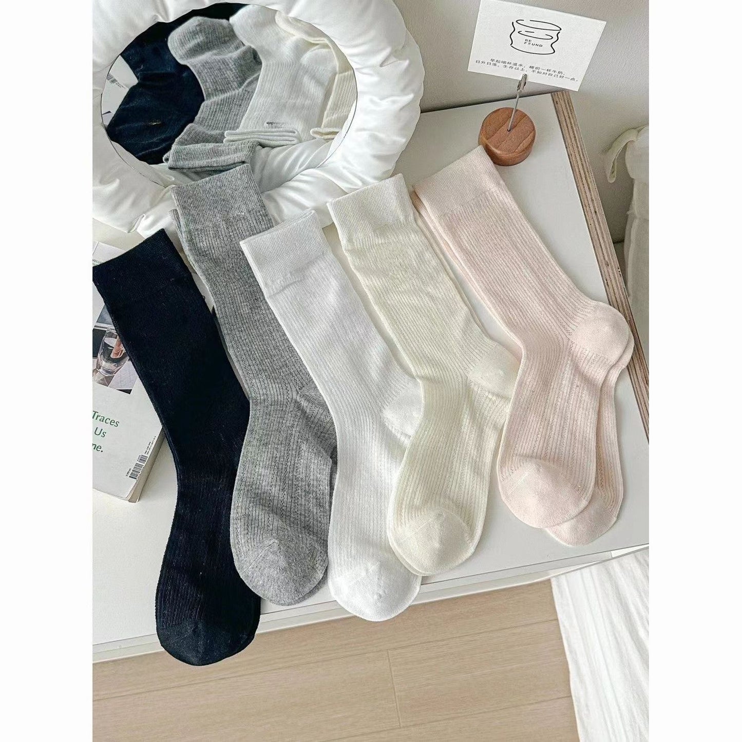 Breathable Mesh Crew Socks | Ballet Slouch Socks for Women