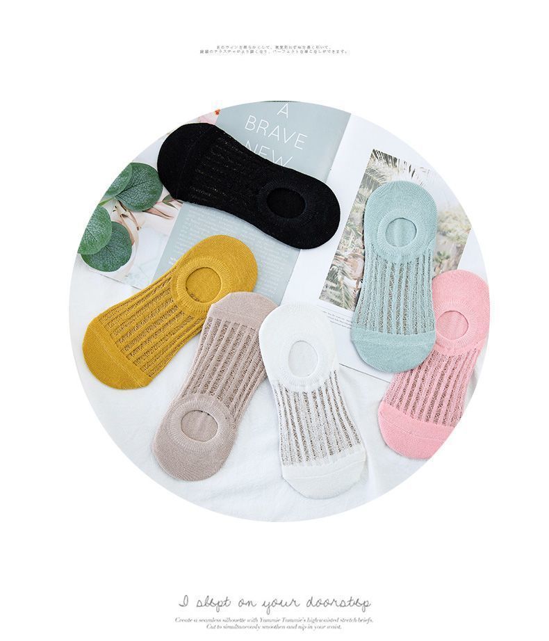 Non-Slip No Show Socks for Women | Breathable Invisible Summer Socks