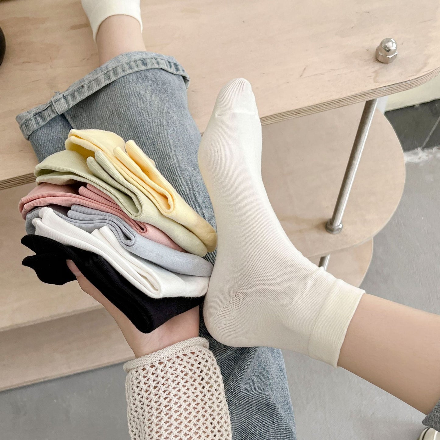 Loose Top Cotton Crew Socks | Maternity Postpartum Socks for Women