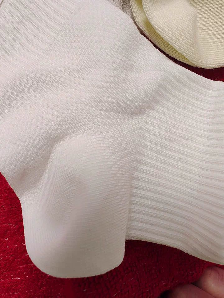Solid Ribbed Crew Socks for Women | Breathable Casual Socks