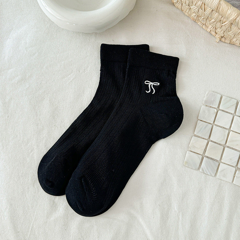 Ballet Bow Ankle Socks | Breathable Mesh Summer Women's Socks