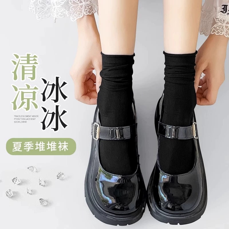 Thin Ice Silk Slouch Crew Socks for Women | Cool Summer Socks
