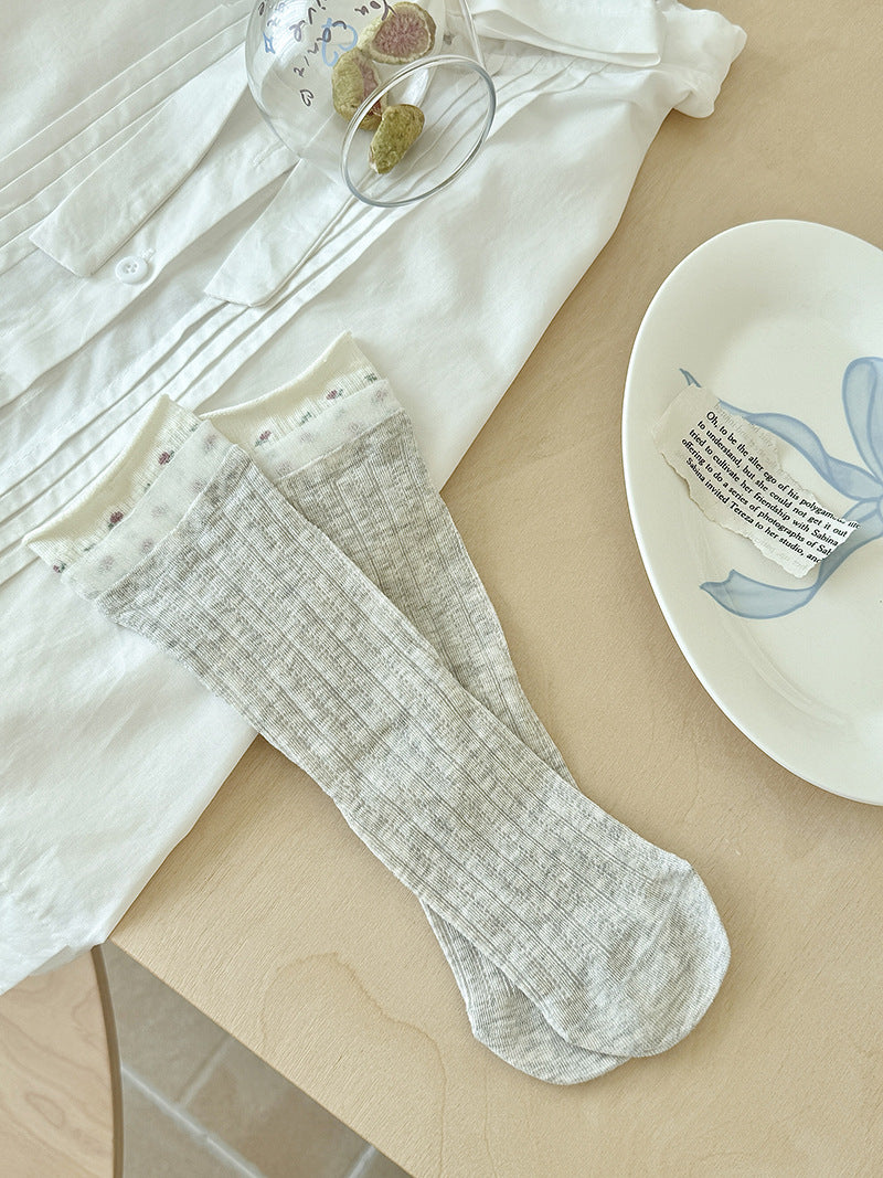 Seamless Cotton Crew Socks for Women | Fresh Pastel Slouch Socks