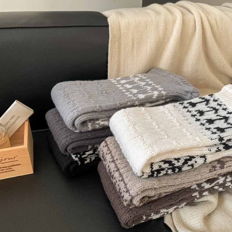 Fair Isle Knit Slouch Leg Warmers | Cozy Socks for Women
